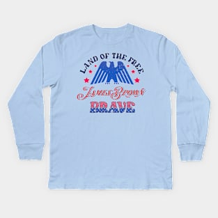 BRAVE JAMES BROWN - LAND OF THE FREE Kids Long Sleeve T-Shirt